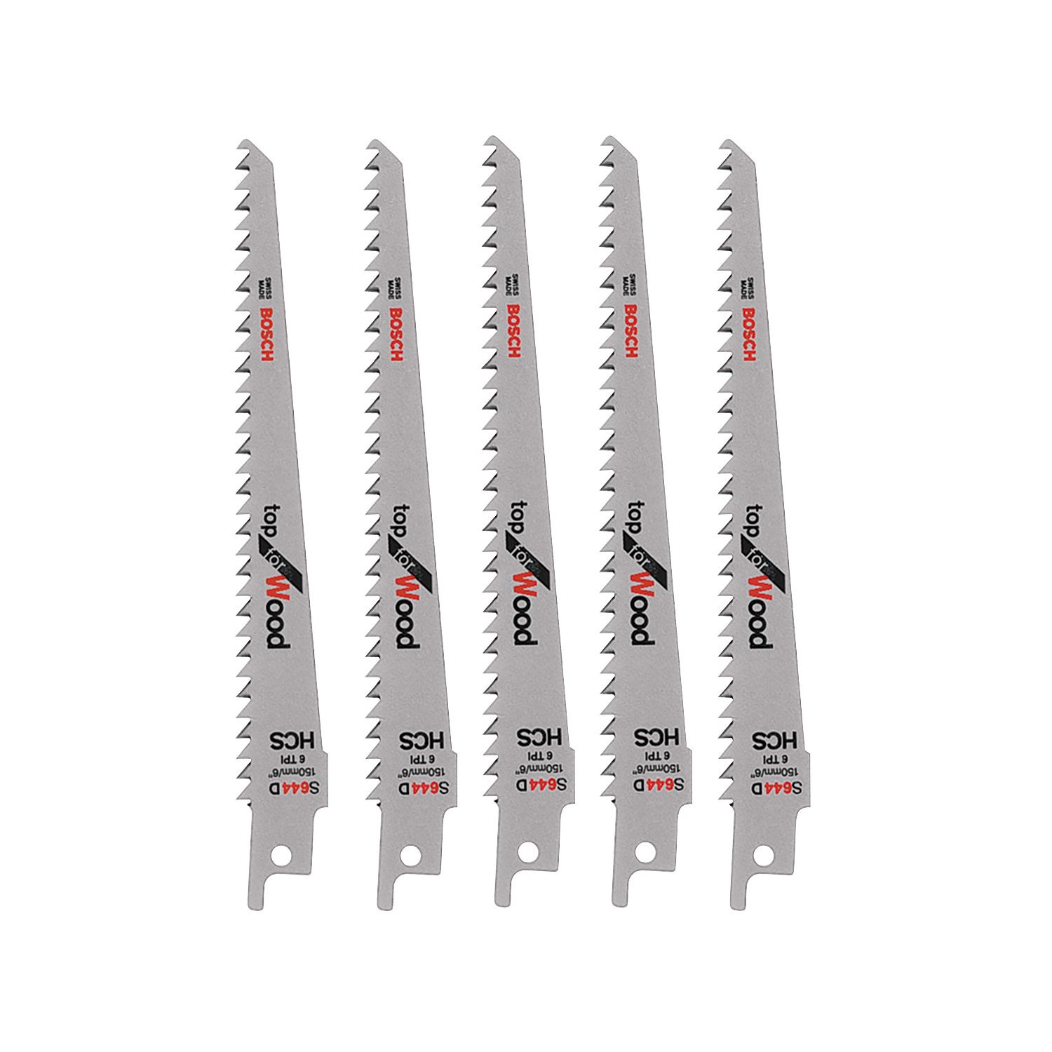 Bosch S644D Construction Wood Reciprocating Saw Blades 150mm 5 Pack (84318)