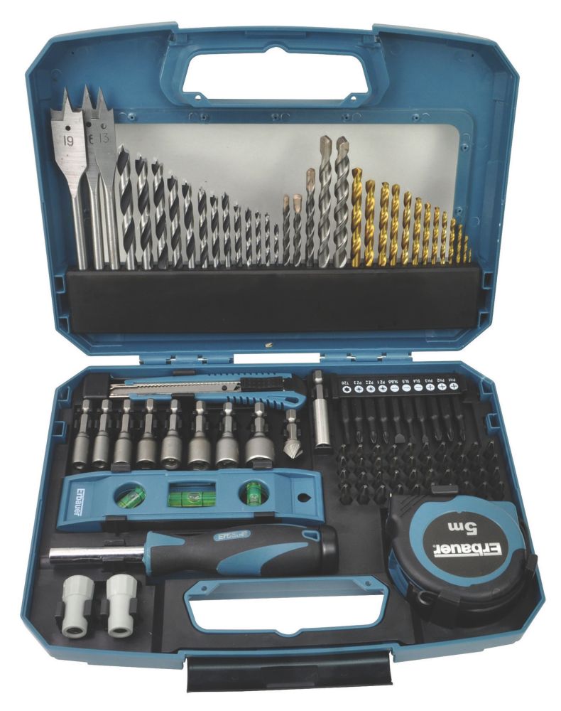 Erbauer MultiMaterial Mixed Drill & Screwdriver Bit Set 100 Pieces