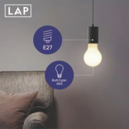 LAP  E27 A60 LED Light Bulb Milky 806lm 3.8W 2 Pack