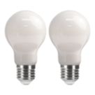 LAP  E27 A60 LED Light Bulb Milky 806lm 3.8W 2 Pack