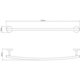 Ormara Towel Rail Silver 670mm x 100mm x 55mm