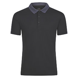 Regatta Contrast Coolweave Polo Shirt Black / Seal Grey XX Large 53" Chest