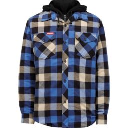 Hard Yakka Quilted Flannel  Shacket Blue Large 40" Chest