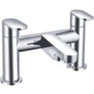 ETAL Juno Polished Chrome 145mm Deck Mounted Lever 2 Tap Holes Bath Mixer Tap