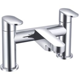 ETAL Juno Polished Chrome 145mm Deck Mounted Lever 2 Tap Holes Bath Mixer Tap