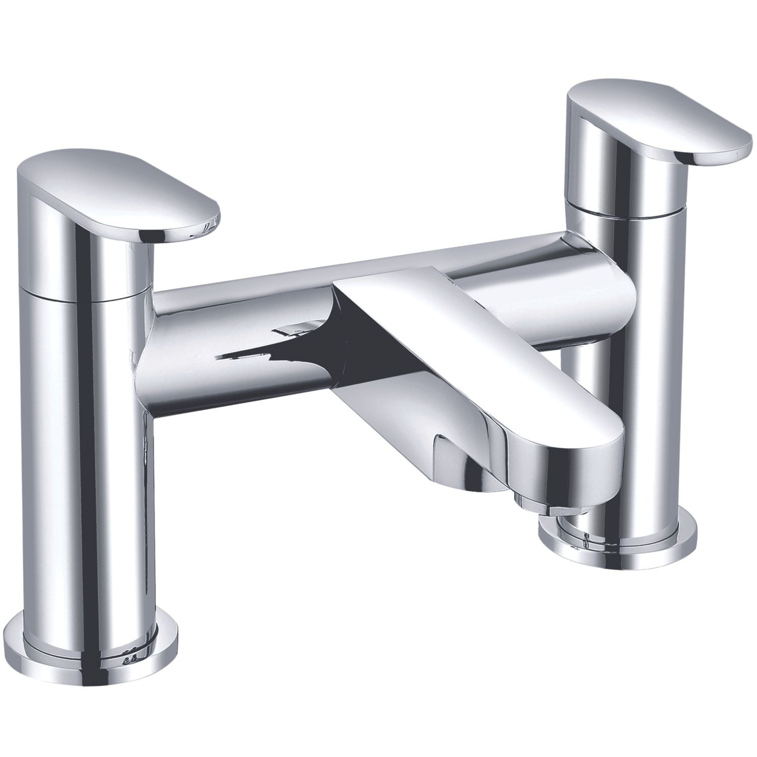 ETAL Juno Polished Chrome 145mm Deck Mounted Lever 2 Tap Holes Bath Mixer Tap (843KG)