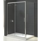 Triton Fast Fix Framed Rectangular Sliding Door with Side Panel  Non-Handed Chrome 1000mm x 760mm x 1900mm