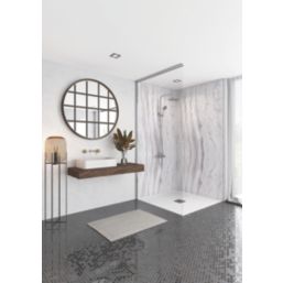 Splashwall Marmo Linea Postformed Bathroom Wall Panel Matt White  2420mm x 1200mm x 10mm