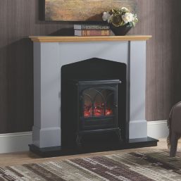 Focal Point Hurst Electric Stove Suite Grey Painted-Effect 1120mm x 350mm x 1000mm