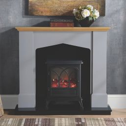 Focal Point Hurst Electric Stove Suite Grey Painted-Effect 1120mm x 350mm x 1000mm