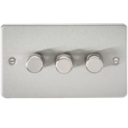 Knightsbridge  3-Gang 2-Way LED Intelligent Dimmer Switch  Brushed Chrome