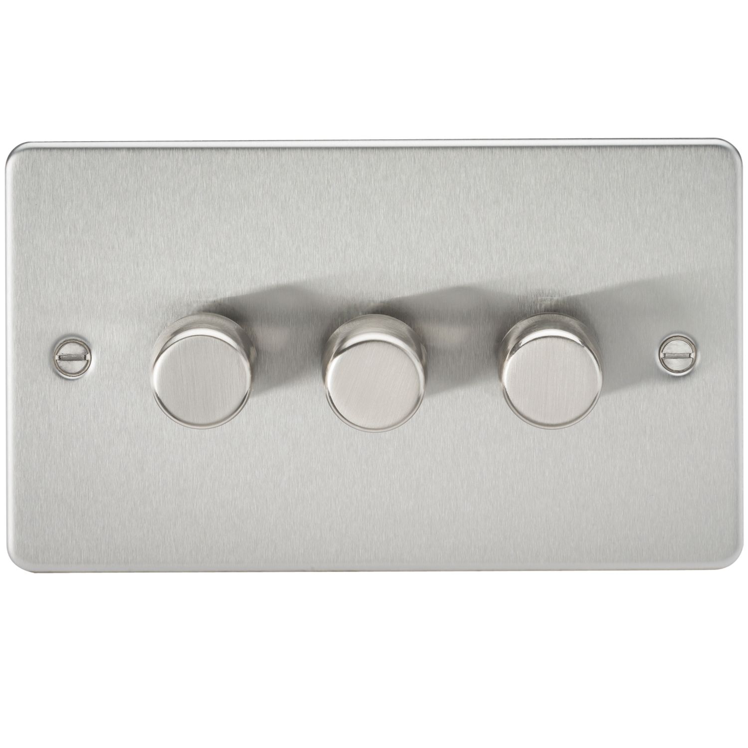 Knightsbridge 3-Gang 2-Way LED Intelligent Dimmer Switch Brushed Chrome (843PY)