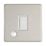 Contactum Lyric 13A Unswitched Fused Spur & Flex Outlet  Brushed Steel with White Inserts