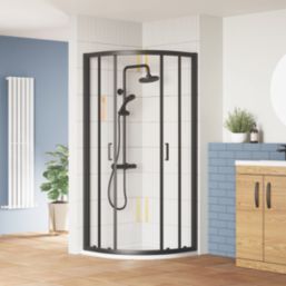 ETAL SMQU8BP-E6 Framed Quadrant Shower Enclosure  Matt Black 780mm x 780mm x 1900mm