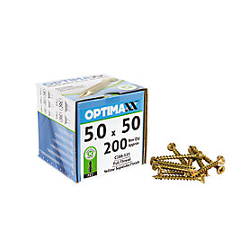 Optimaxx  PZ Countersunk  Wood Screws 5mm x 50mm 200 Pack