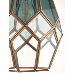 Quay Design Thames Antique Brass Metal & Glass Cage Pendant Shade