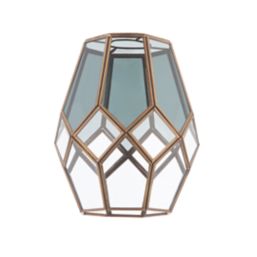 Quay Design Thames Antique Brass Metal & Glass Cage Pendant Shade