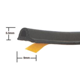 Stormguard  EPDM Rubber P Weatherstrip Black 100m
