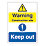 "Warning Construction Site Keep Out" Sign 300mm x 400mm 25 Pack