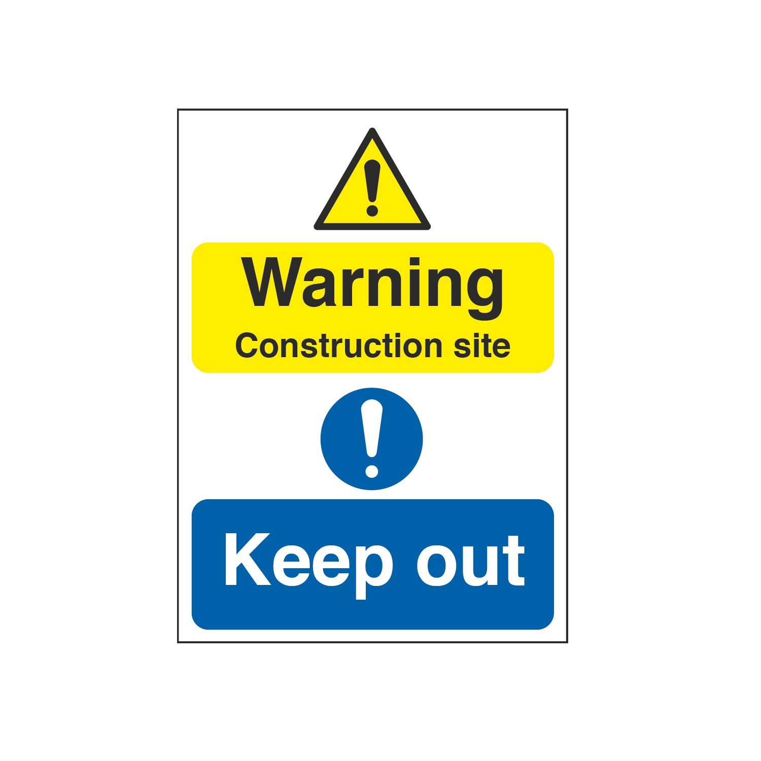 Essentials "Warning Construction Site Keep Out" Signs 300mm x 400mm 25 Pack (8443T)