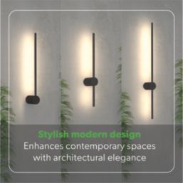 4lite Twill LED Wall Light w/ End Connection Black 14W 1400lm