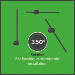 4lite Twill LED Wall Light w/ End Connection Black 14W 1400lm