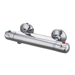 Refurb Swirl GAIL Exposed Single Outlet Thermostatic Silver Shower Mixer Valve