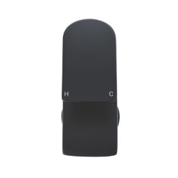 Highlife Bathrooms Coll Matt Black 123mm Cloakroom Lever Mono Basin Mixer Tap  With Clicker Waste