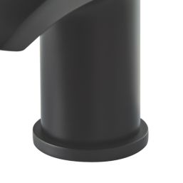 Highlife Bathrooms Coll Matt Black 123mm Cloakroom Lever Mono Basin Mixer Tap  With Clicker Waste