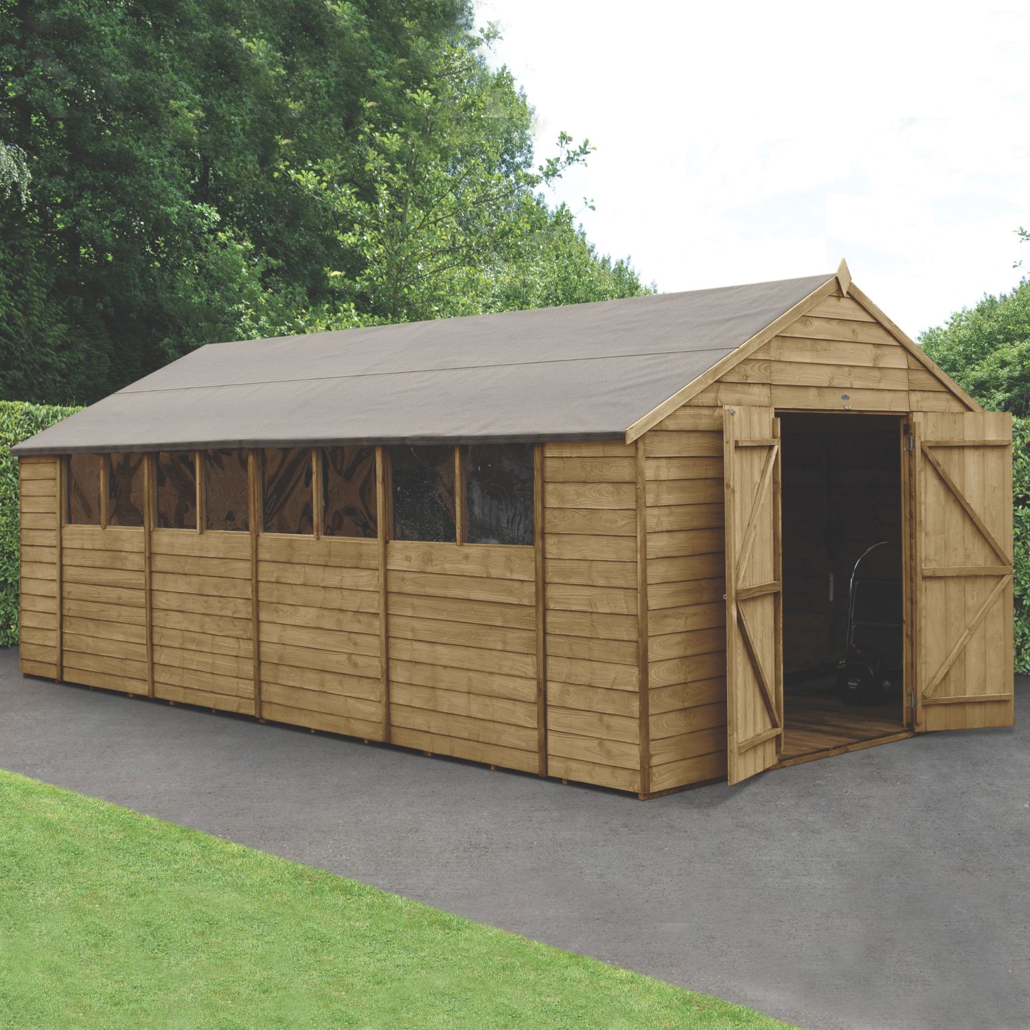 Forest 10' x 19' 6" (Nominal) Apex Overlap Timber Shed (844JR)