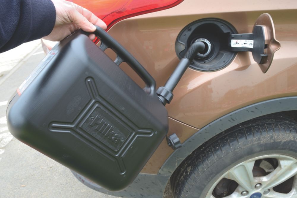 Réservoir Carburant Plastique Vert 10 Litres - Bec Verseur Flexible, Léger Et Robuste - Pour Dépannage Et Transfert - 2