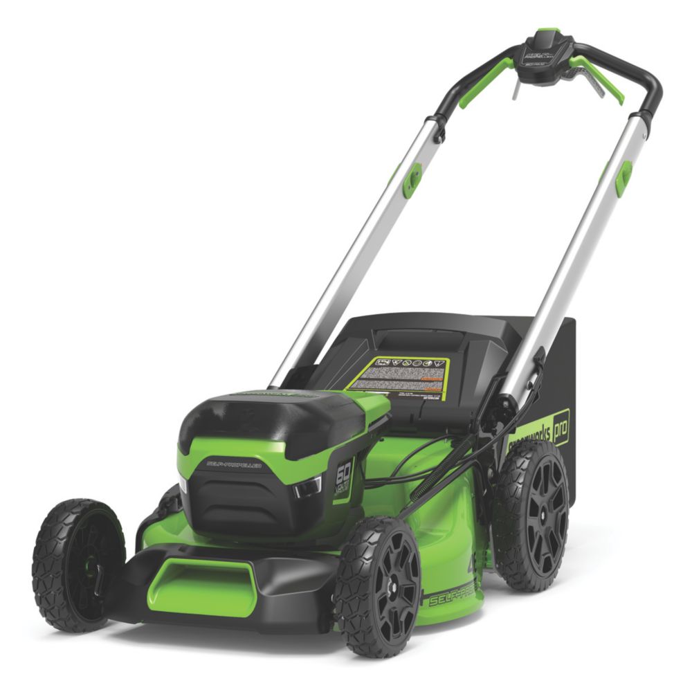 Greenworks 60V Li-Ion Brushless Cordless 46cm Self-Propelled Lawn Mower ...