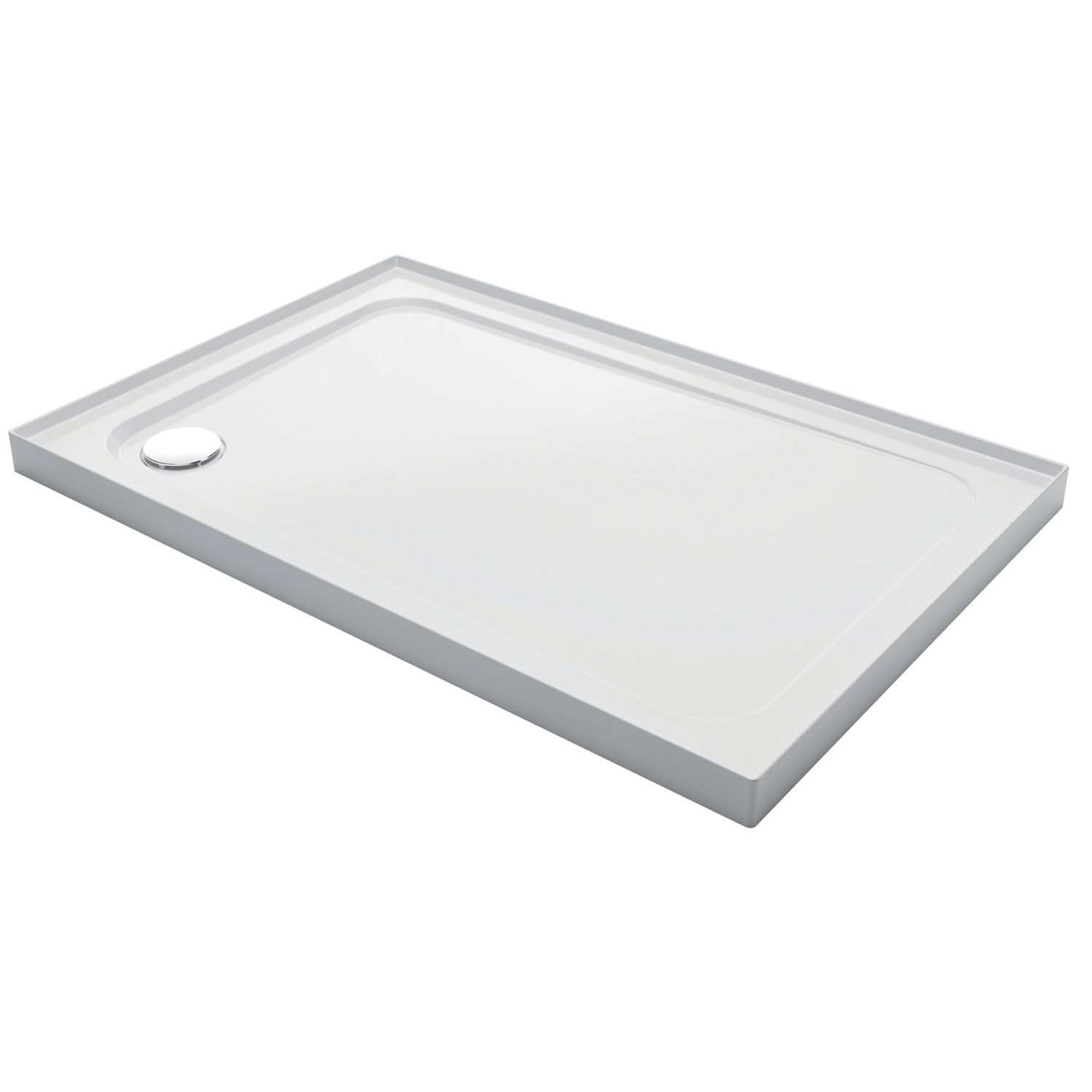Mira Flight Low Corner Waste Rectangular Shower Tray with Upstands White 1000mm x 800mm x 40mm (844RX)