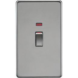 Knightsbridge  45A 2-Gang DP Control Switch Black Nickel with LED