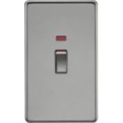 Knightsbridge  45A 2-Gang DP Control Switch Black Nickel with LED