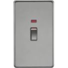 Knightsbridge  45A 2-Gang DP Control Switch Black Nickel with LED