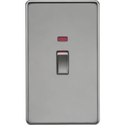 Knightsbridge  45A 2-Gang DP Control Switch Black Nickel with LED