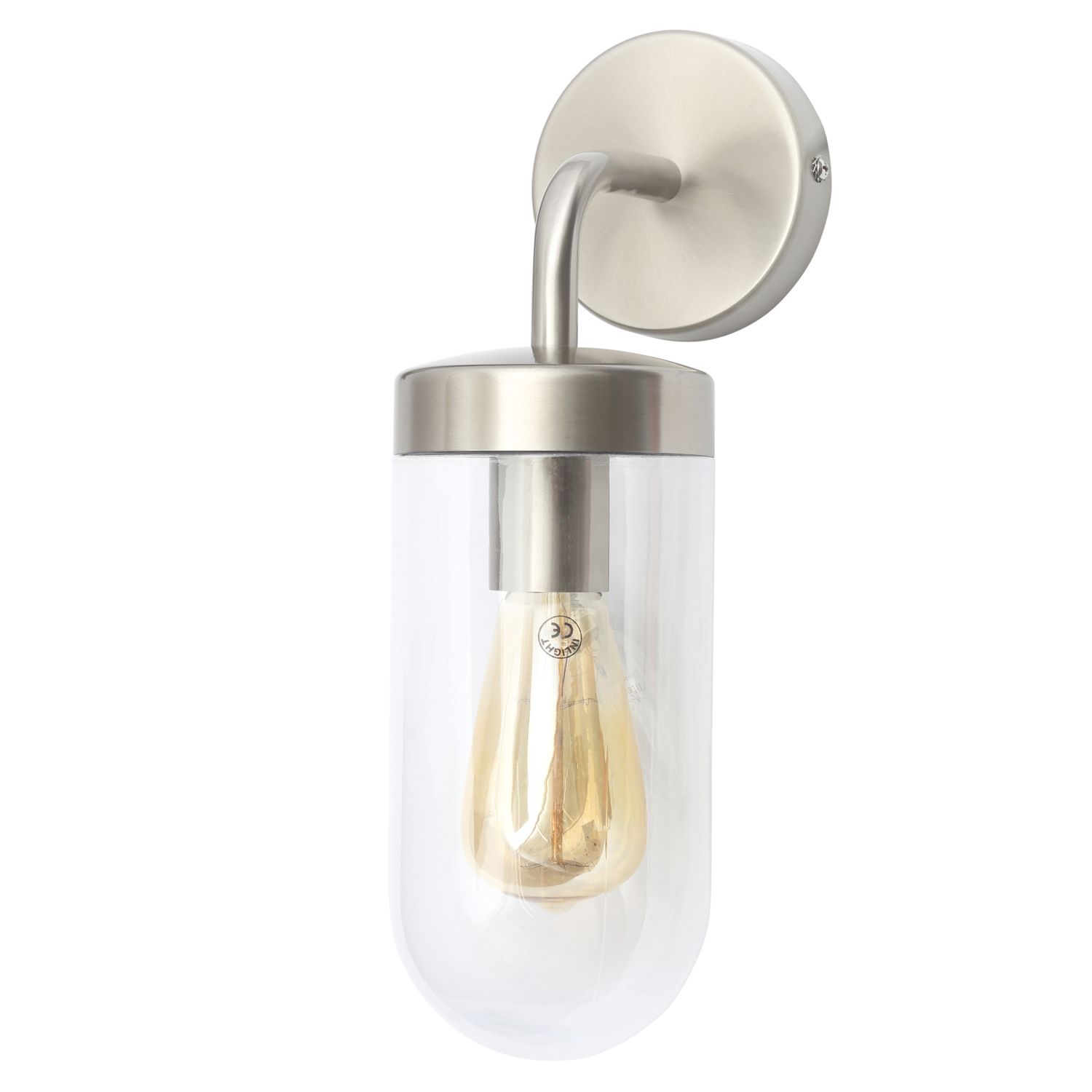 Zink Kew Outdoor Wall Light Fitting Stainless Steel (844VJ)