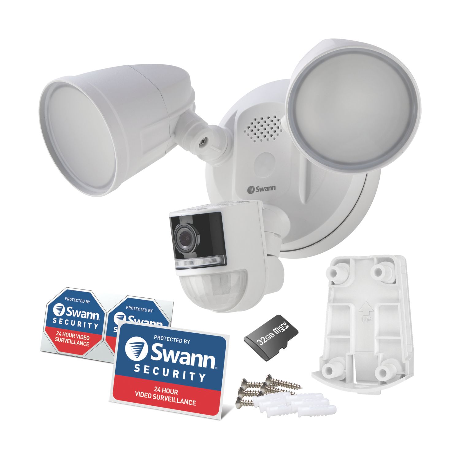 Swann SWIFI-4KFLOCAM White Wireless 4K Indoor & Outdoor Security Camera with Floodlight & PIR Sensor (844VW)