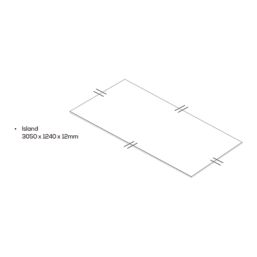 Mariz  White Marble Composite Kitchen Worktop 1240mm x 3050mm x 12mm