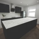 Mariz  White Marble Composite Kitchen Worktop 1240mm x 3050mm x 12mm