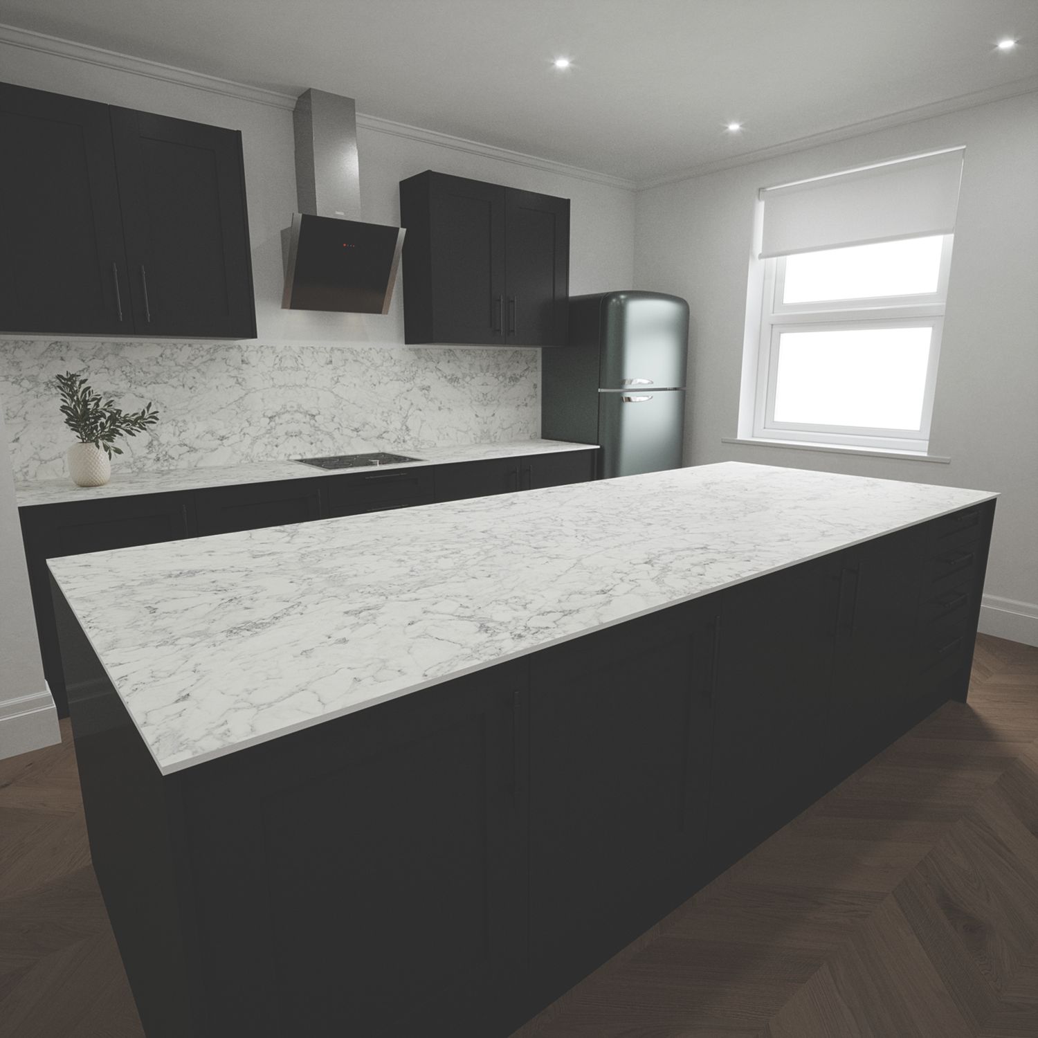 Mariz White Marble Composite Kitchen Worktop 1240mm x 3050mm x 12mm (844YY)