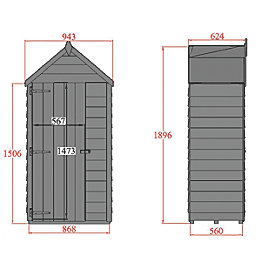 Shire  3' x 2' (Nominal) Apex Overlap Timber Garden Store