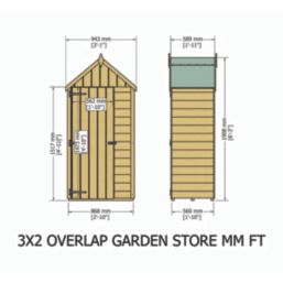 Shire  3' x 2' (Nominal) Apex Overlap Timber Garden Store