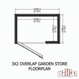 Shire  3' x 2' (Nominal) Apex Overlap Timber Garden Store