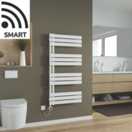 Azur 1200mm x 600mm 2048BTU White Flat Electric Towel Radiator