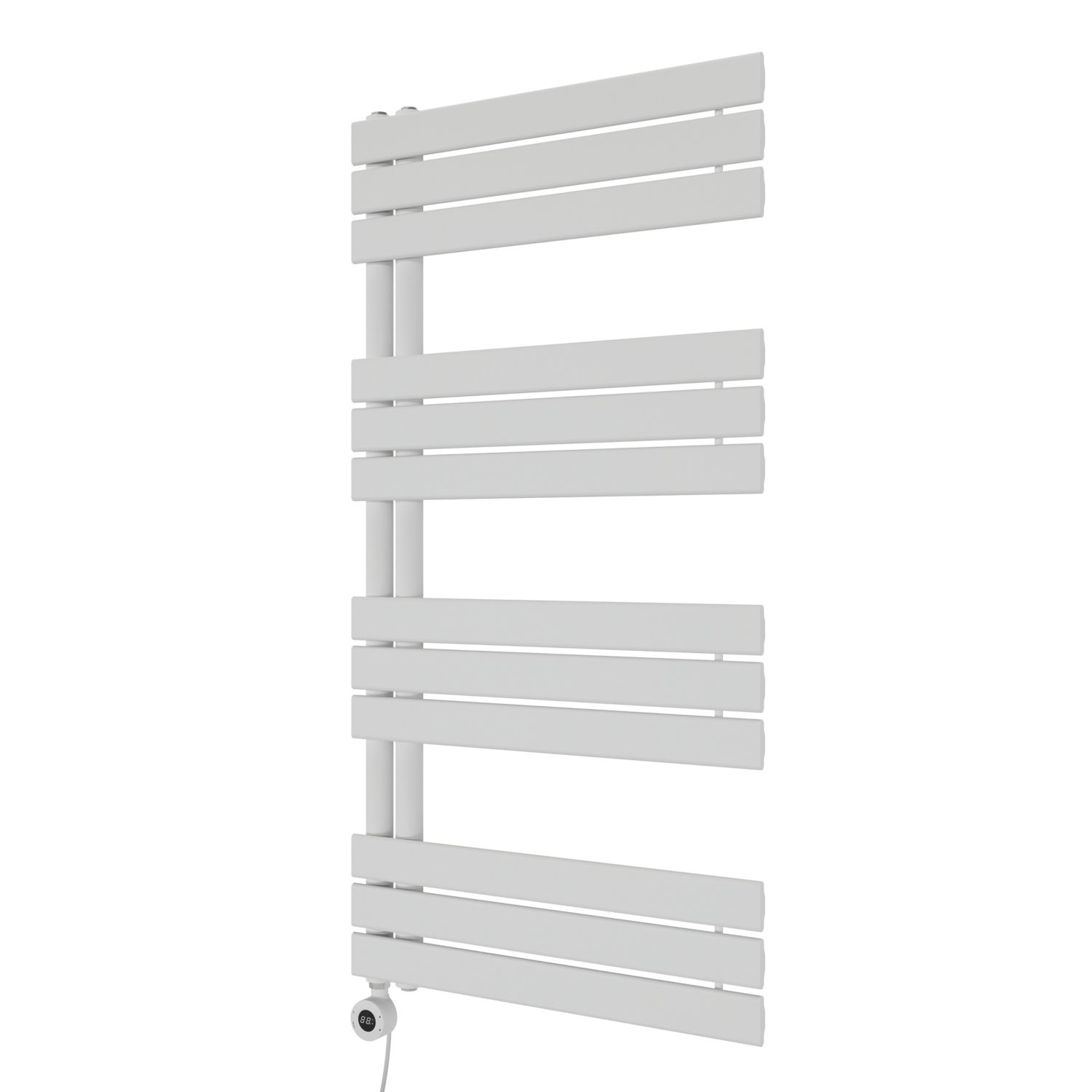 Azur 1200mm x 600mm 2048BTU White Flat Electric Towel Radiator (845AC)