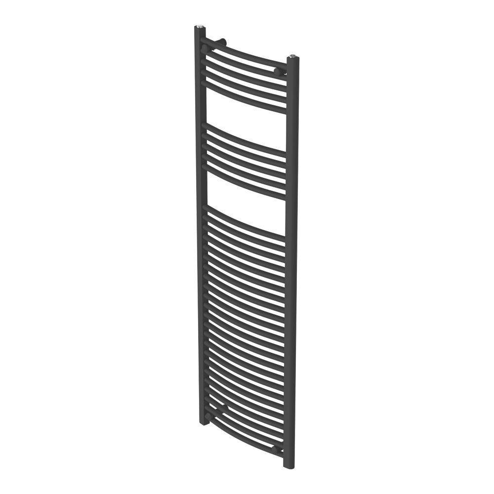 Flomasta 1600mm x 500mm 2480BTU Black Curved Towel Radiator - Screwfix