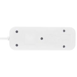 Masterplug 13A 2-Gang Unswitched  Travel Extension Lead (UK to USA) + 3.4A 2-Outlet Type A & C USB Charger White 0.45m