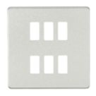 Knightsbridge  6-Module Grid Faceplate Brushed Chrome